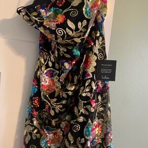 Lulus Superior Sparkle Black Sequin Lace-Up Mini Dress